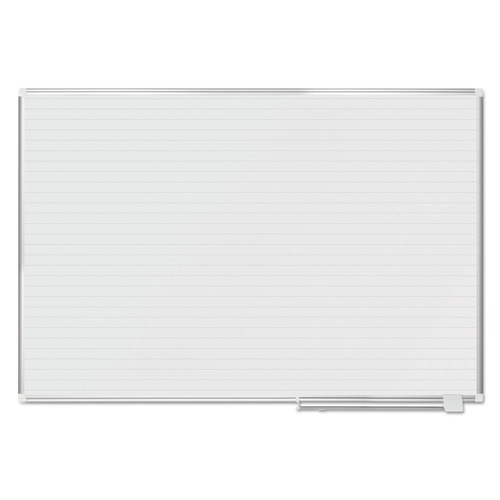 White Boards | MasterVision MA2794830 72 in. x 48 in. Ruled Magnetic Dry Erase Planning Board - White Lacquered Steel Surface, Silver Aluminum Frame image number 0
