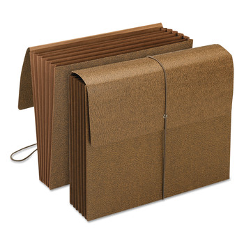Smead 72473 5.25 in. Expansion 6 Section Letter Size Classic Expanding Partition Wallet with Tear Resistant Gusset and Elastic Cord - Redrope (10/Box)