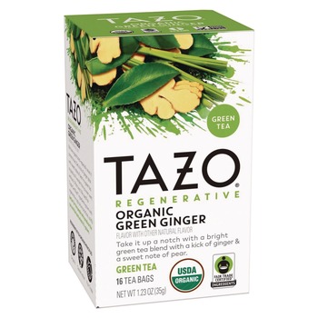  | Tazo 10794522003560 1.23 oz. Tea Bags - Organic Green Ginger (96/Carton)