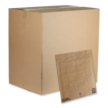 Pregis 4083816 EverTec 12 in. x 15 in. No. 5 Self-Adhesive Closure Kraft Paper Curbside Recyclable Padded Mailer - Brown (100/Carton)