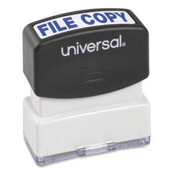 Universal UNV10104 Pre-Inked File Copy Message Stamp - Blue Ink