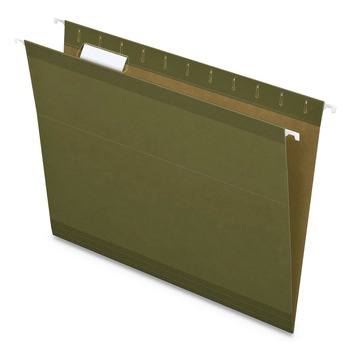 Pendaflex RCY4152 1/5 SGR 1/5-Cut Tabs Letter Size Earthwise 100% Recycled Colored Hanging File Folders - Green (25/Box)