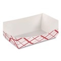 Food Trays, Containers, and Lids | SCT SCH 0413 1 lbs. Capacity Paper Food Baskets - Red/White (1000/Carton) image number 1