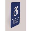 Floor Signs & Safety Signs | Headline Sign 7783 6 x 9 Area of Refuge ADA Sign - Blue Face/White Graphics image number 1