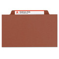File Folders | Smead 14099 3 in. Expansion 3 Dividers 8 Fasteners Letter Size Recycled Pressboard Classification Folders - Red Exterior (10/Box) image number 2