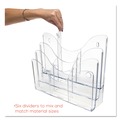 Desk Shelves | Deflecto 47631 14 in. x 3.5 in. x 11.5 in. 3-Tier Document Organizer with 6 Removable Dividers - Clear image number 7