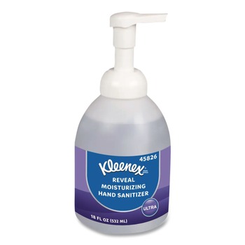 Kleenex 45826 Reveal 18 oz. Bottle Ultra Moisturizing Foam Hand Sanitizer - Fragrance-Free