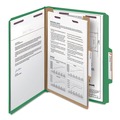 File Folders | Smead 13733 4-Section Pressboard Top Tab Classification Folders with 4 SafeSHIELD Fasteners - Letter Size/Green (10/Box) image number 3