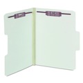File Folders | Smead 14981 SuperTab 2 in. Expansion Letter Size Pressboard Fastener Folders with Two SafeSHIELD Fasteners - Gray-Green (25/Box) image number 1