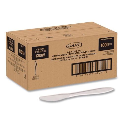 Cutlery | SOLO K6OW Style Setter Medium Weight Polypropylene Knife Cutlery - White (1000/Carton) image number 0