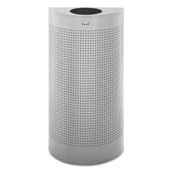Rubbermaid Commercial FGSH12EPLSM 12 gal. Designer Line Silhouettes Steel Waste Receptacle - Silver Metallic