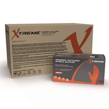 DISPOSABLE GLOVES | Ammex XODN44100 6 mil DT Nitrile Powder-Free Disposable Gloves - Medium, Orange (1000/Carton)