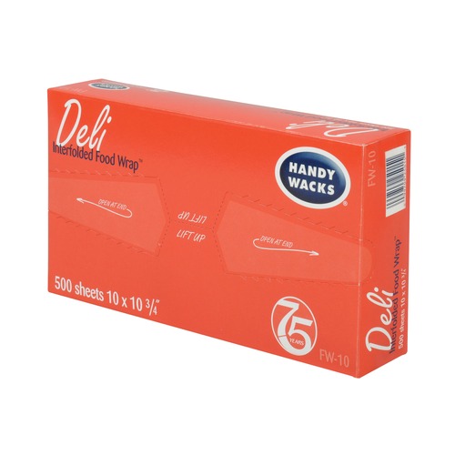 Food Service | Handy Wacks FW10 10.75 in. x 10 in. Interfolded Food Wrap Deli Sheets (12/Carton) image number 0