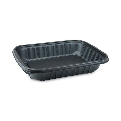 Food Trays, Containers, and Lids | Pactiv Corp. YCNB12X96400 EarthChoice Entree2Go 11.75 in. x 8.75 in. x 2.13 in. 64 oz. Plastic Takeout Container - Black (200/Carton) image number 0