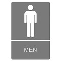 Floor Signs & Safety Signs | Headline Sign 4817 6 in. x 9 in. Men Restroom Symbol with Tactile Graphic Molded Plastic ADA Sign - Gray image number 1