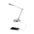 Lamps | Alera ALELED900S 11 in. W x 6.25 in. D x 26 in. H Adjustable Brushed Nickel LED Task Lamp with USB Port image number 0