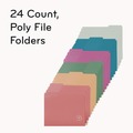 File Folders | U Brands 6597U01-12 1/3 Cut Tabs Letter Size U-Eco Poly File Folders - Assorted Colors (24/Pack) image number 4