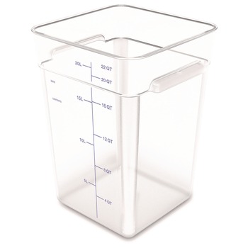 Carlisle 1195607 11.13 in. x 11.13 in. x 15.72 in. 22 qt. Squares Polycarbonate Food Storage Container - Clear