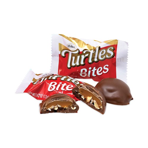 Snacks | Green Rabbit 329573 0.42 oz. Turtles Original Bite Size Candy (60/Carton) image number 0