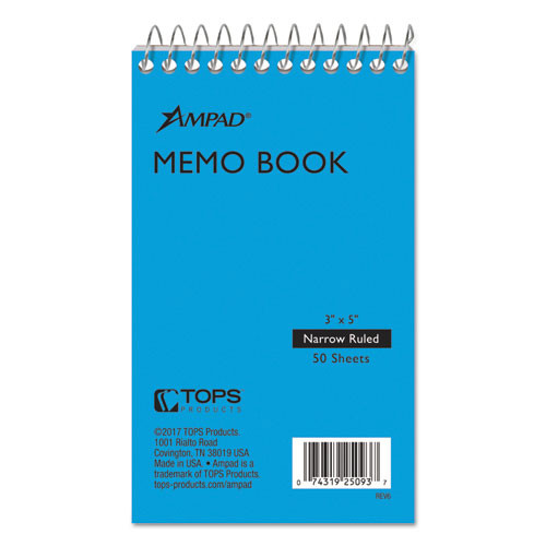 Notebooks & Pads | Ampad 25-093R 3 in. x 5 in. Sheets Narrow Rule Memo Pads - Randomly Assorted Cover Colors image number 0
