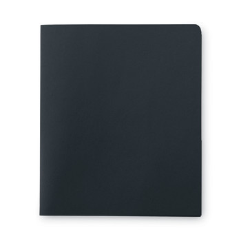 Smead 87853 11 in. x 8.5 in. 100-Sheet Capacity 2-Pocket Textured Paper Folder - Black (25/Box)