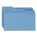 File Folders | Smead 17043 1/3-Cut Tabs Assorted Legal Size 0.75 in. Expansion Colored File Folders - Blue (100/Box) image number 2