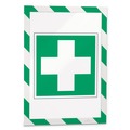Back to School Sale | Durable 4772131 8.5 in. x 11 in. DURAFRAME Security Magnetic Sign Holder - Green/White Frame (2/Pack) image number 2