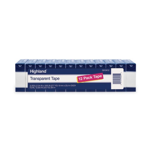 Tapes | Highland 5910K12 0.75 in. x 83.33 ft. 1 in. Core Transparent Tape - Clear (12/Pack) image number 0