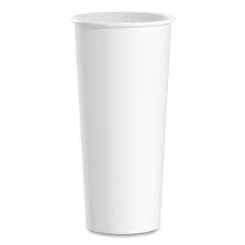  | SOLO 424WN-2050 24 oz Single-Sided Poly Paper Hot Cups - White (500/Carton)
