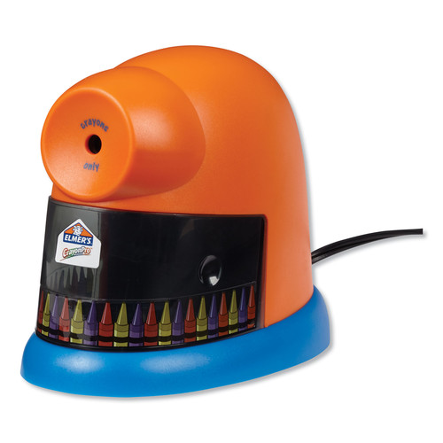 Pencil Sharpeners | Elmer's 1680 5.63 in. x 8.75 in. x 7.13 in. AC-Powered CrayonPro School Version Electric Sharpener - Orange/Blue image number 0