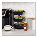 Breakroom Supplies | Mind Reader TEASWIV3T-BLK 6.75 in. x 6.75 in. x 11.5 in. 3-Tier 12-Compartment Anchor Collection Tea and Condiment Carousel Countertop Organizer - Black image number 4