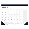 Bulletin Boards | House of Doolittle 1646 18.5 in. x 13 in. 12-Month (Jan-Dec) 2026 Recycled Two-Color Monthly Desk Pad Calendar with Notes Section - White/Blue image number 0
