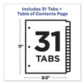 Just Launched | Avery 11128 Ready Index 11 in. x 8.5 in. 31-Tab Customizable TOC 1 to 31 Tab Dividers - Black/White (1-Set) image number 3