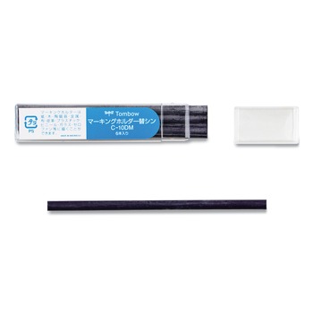 Tombow 51540 4.4 millimeter Mechanical Wax-Based Marking Pencil Refills - Blue (10/Box)