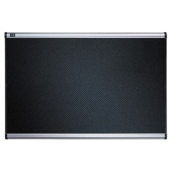 Quartet B343A Prestige 36 in. x 24 in. Embossed Foam Bulletin Board - Black/Silver