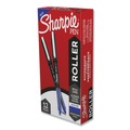 Pens | Sharpie Roller 2101306 Medium 0.7 mm Professional Design Rollerball Stick Pen - Blue Ink, Black/Blue Barrel (1-Dozen) image number 0