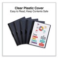 Report Covers & Pocket Folders | Universal UNV20515 8.5 in. x 11 in. Clip-Style Fastener Report Cover - Clear/Black (5/Pack) image number 3