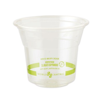World Centric CPCS10 10 oz PLA Plastic Cold Cups - Clear (1000/Carton)