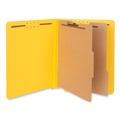 Back to School Sale | Universal UNV10319 2 Dividers 6 Fasteners Deluxe Six-Section Pressboard End Tab Classification Folders - Letter Size, Yellow (10/Box) image number 0