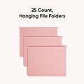 Back to School Sale | Smead 64066 Letter Size 1/5-Cut Tabs Colored Hanging File Folders - Pink (25/Box) image number 2