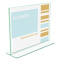 Office Presentation Supplies | Deflecto 5991890 Superior Image 11 in. x 8.5 in. Insert Premium Green Edge Sign Holders - Clear/Green image number 4
