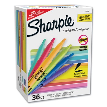 HIGHLIGHTERS | Sharpie 2157485 Pocket Style Chisel Tip Highlighters - Assorted Colors (36/Pack)