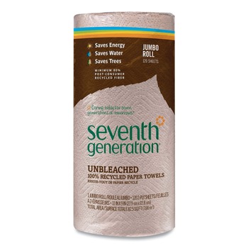 Seventh Generation SEV 13720 100% Recycled 11 in. x 9 in. 2-Ply Paper Kitchen Towel Rolls - Brown (120/Roll, 30 Rolls/Carton)