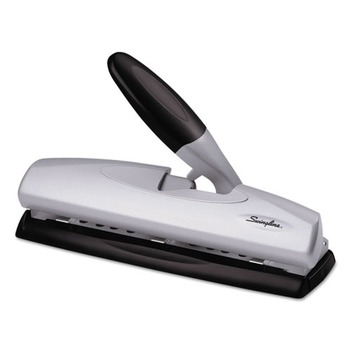 Swingline A7074030E 20-Sheet LightTouch Desktop 2- to 7-Hole Punch 9/32 in. Holes - Silver/Black