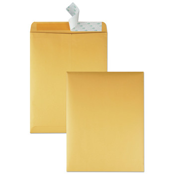 Quality Park QUA44762 Redi-Strip 10 in. x 13 in. No. 13-1/2 Cheese Blade Flap Adhesive Closure Catalog Envelope - Brown Kraft (100/Box)