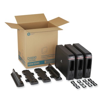 Dixie SSW3D85 SmartStock 12.44 in. x 11.17 in. x 10.5 in. Wrapped Cutlery Dispenser - Black (1/Carton)