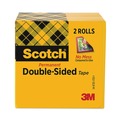 Packing Tapes | Scotch 665-2PK 1 in. Core 0.5 in. x 75 ft. Double-Sided Tape - Clear (2/Pack) image number 1
