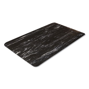 JUST LAUNCHED | Crown CU 3660BK 36 in. x 60 in. Cushion-Step Marbleized Rubber Surface Mat - Black
