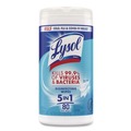 Hand Wipes | LYSOL Brand 19200-89346 7 in. x 7.25 in. 1-Ply Disinfecting Wipes - Crisp Linen/White (6/Carton) image number 1