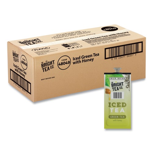 Beverages & Drink Mixes | FLAVIA 48049 The Bright Tea Co. Tea Freshpack - Iced Green Tea with Honey (100/Carton) image number 0